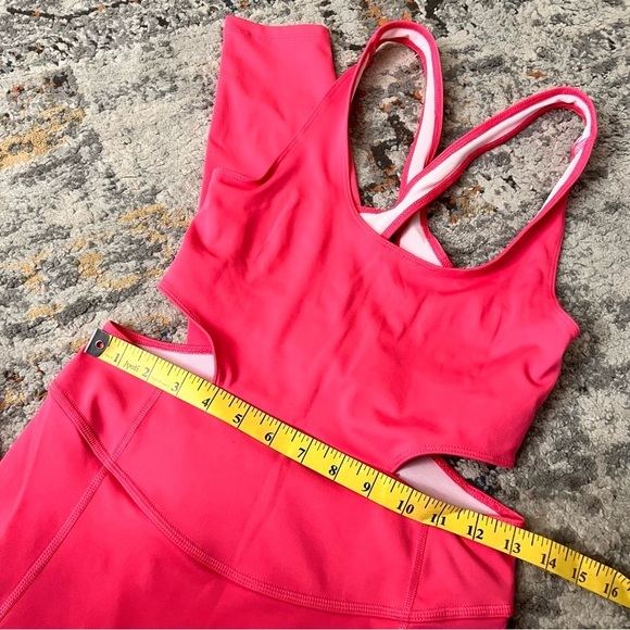 FREE PEOPLE MOVEMENT Back It Up Onesie Hot‎ Pink NWOT Size S Open Back Athletic - Picture 7 of 12